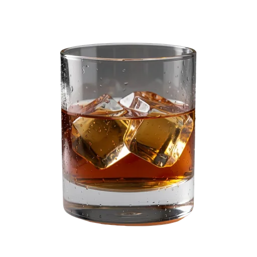 Whiskey glass processed by remove.bg