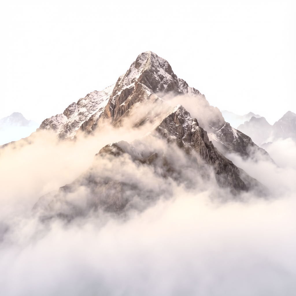Mountain peak rising above a sea of fog — translucent mist demo